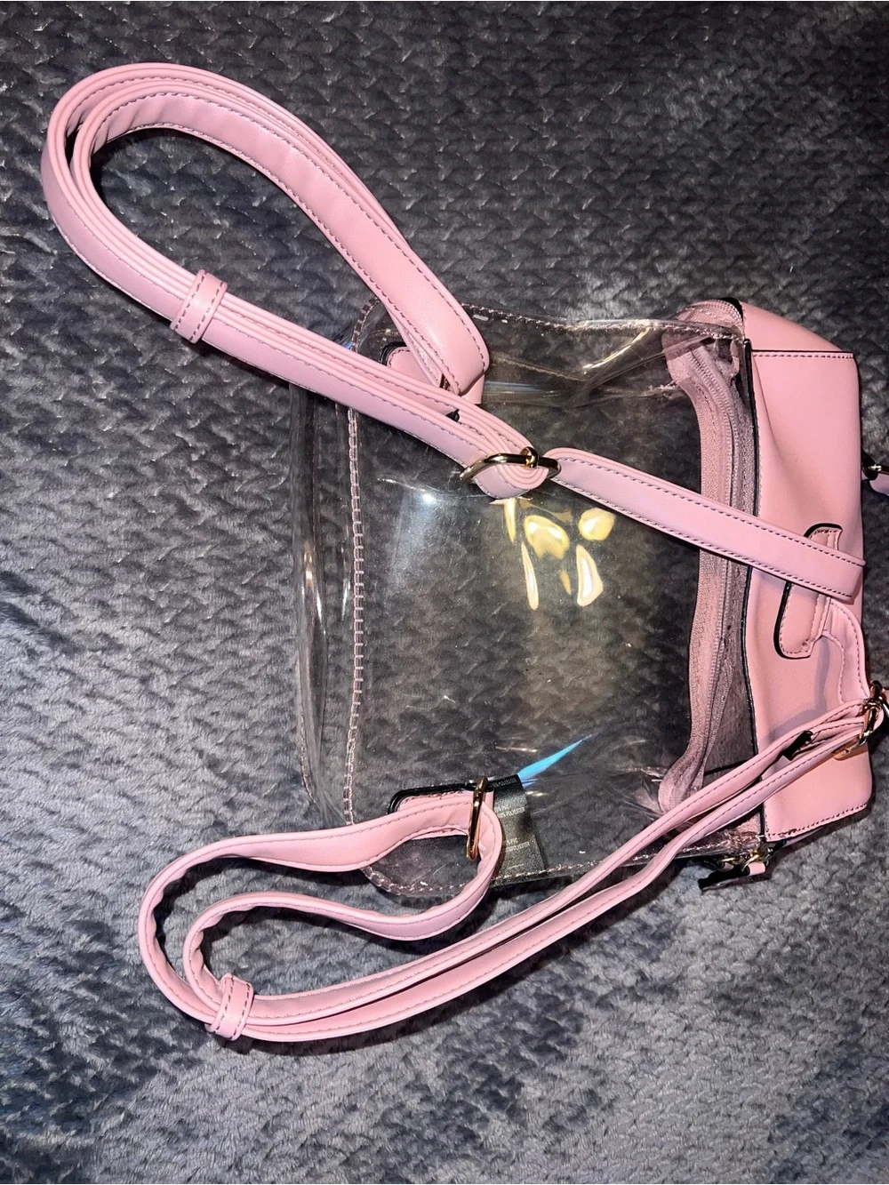 Clear Pink Trim Backpack